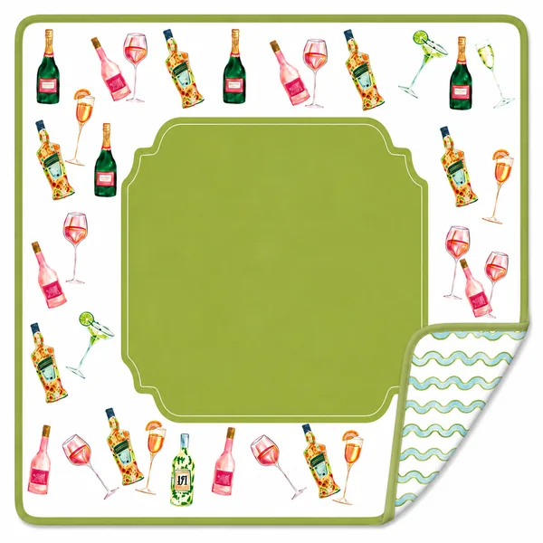 Cocktails Double-Sided Mahjong Mat (Preorder)