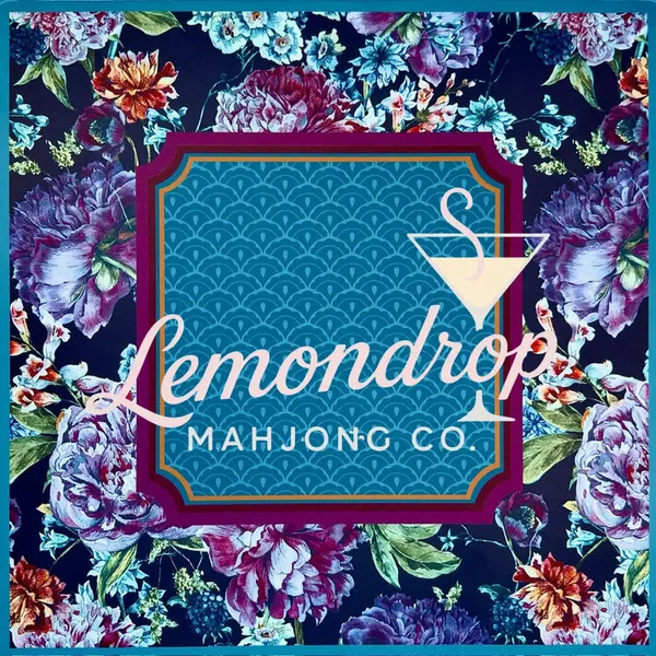 Sapphire Blooms Mahjong Mat