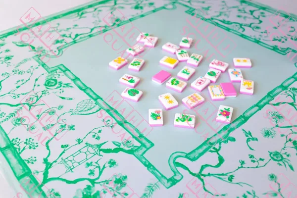 Jade Green Chinoiserie Mahjong Mat