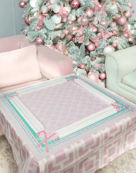 Candy Cane Pink Wonderland Mahjong Mat