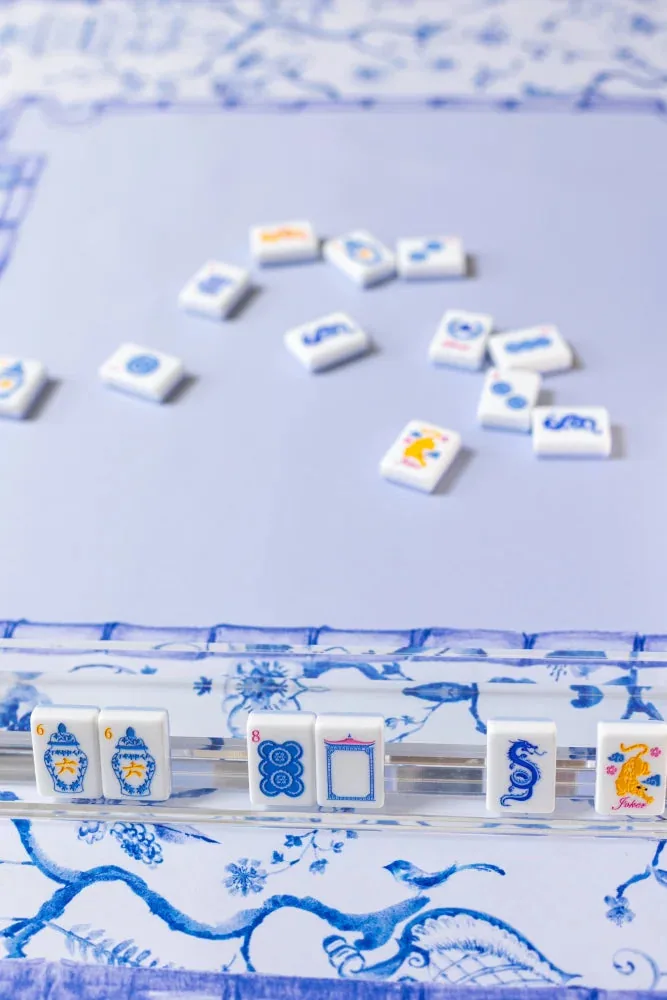 Blue Chinoiserie Mahjong Mat