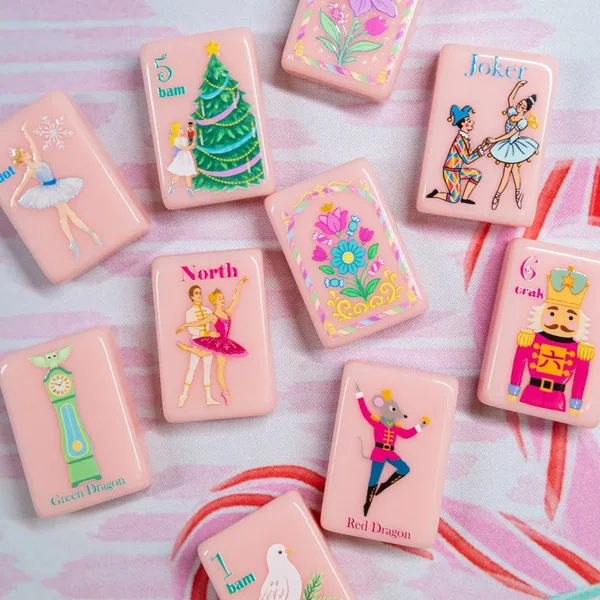 Nutcracker Ballet Mahjong Tile Set with tile bag