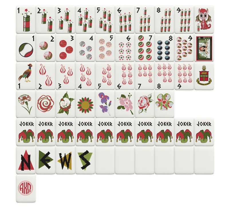 Alpha Chi Omega Mahjong Tiles