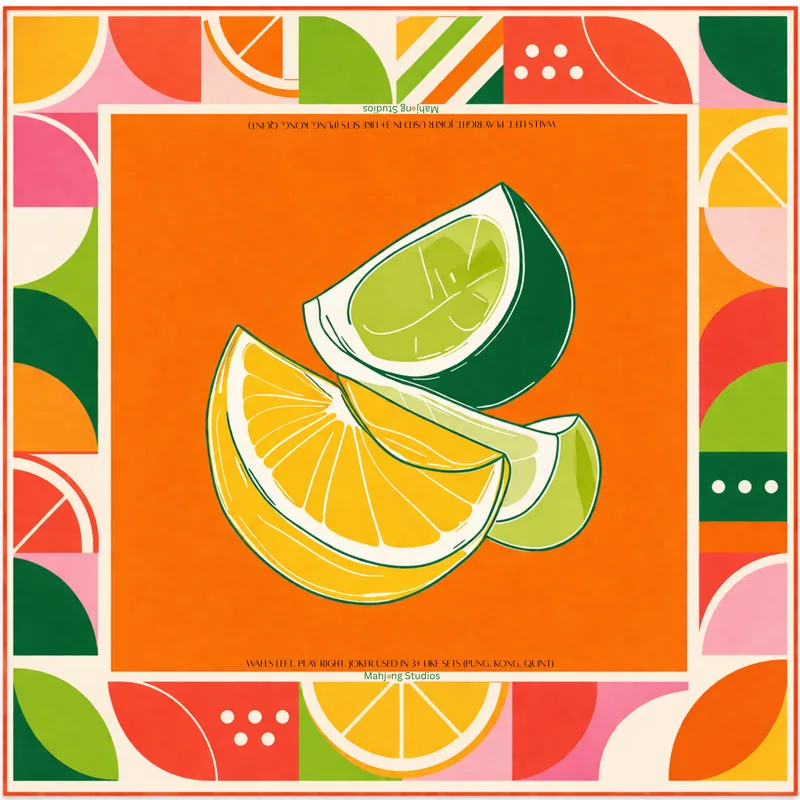 Citrus Orange Mahjong Mat (33in | Waterproof Mahjong Table Mat)- Ships Rolled