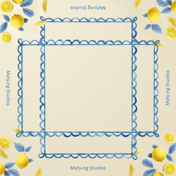 Lemon Lime Mahjong Mat (33in| Waterproof Mahjong Table Mat)- Ships Rolled