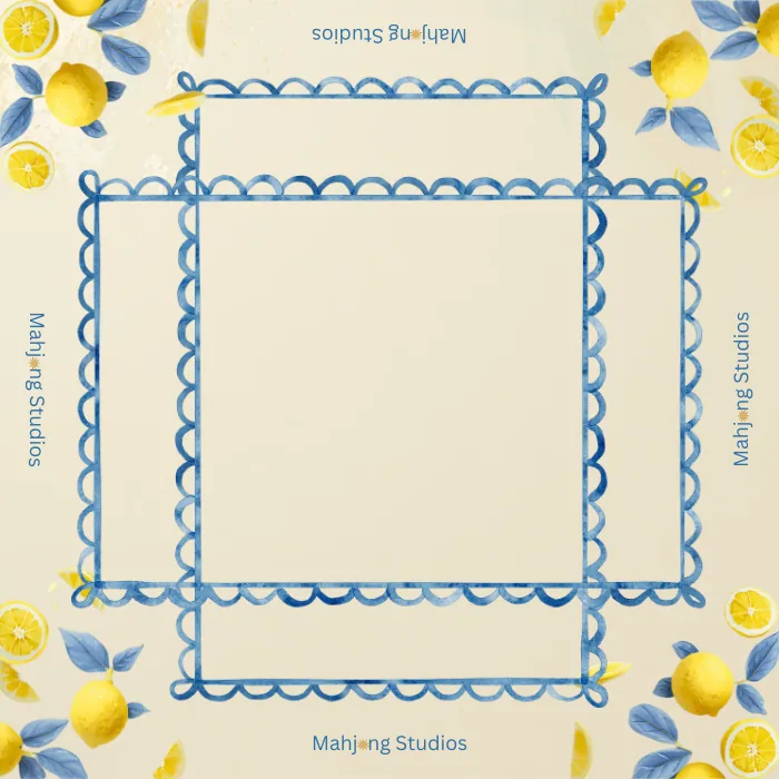 Lemon Lime Mahjong Mat (33in| Waterproof Mahjong Table Mat)- Ships Rolled