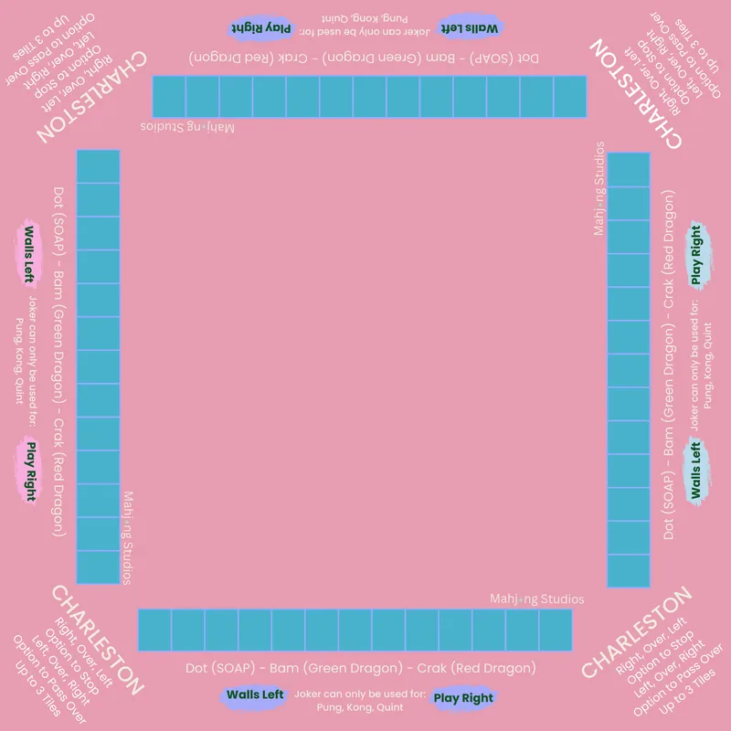 Pink Blush Mahjong Mat - ships rolled