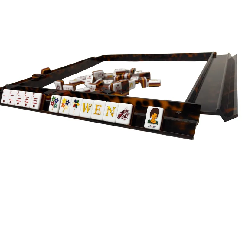 Luxury Handmade Tortoise Shell Acrylic Mahjong Racks and Pushers Set of 4 preorder