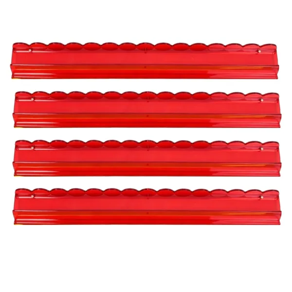 20" Red Luxury Acrylic Scalloped Mahjong Rack & Pusher