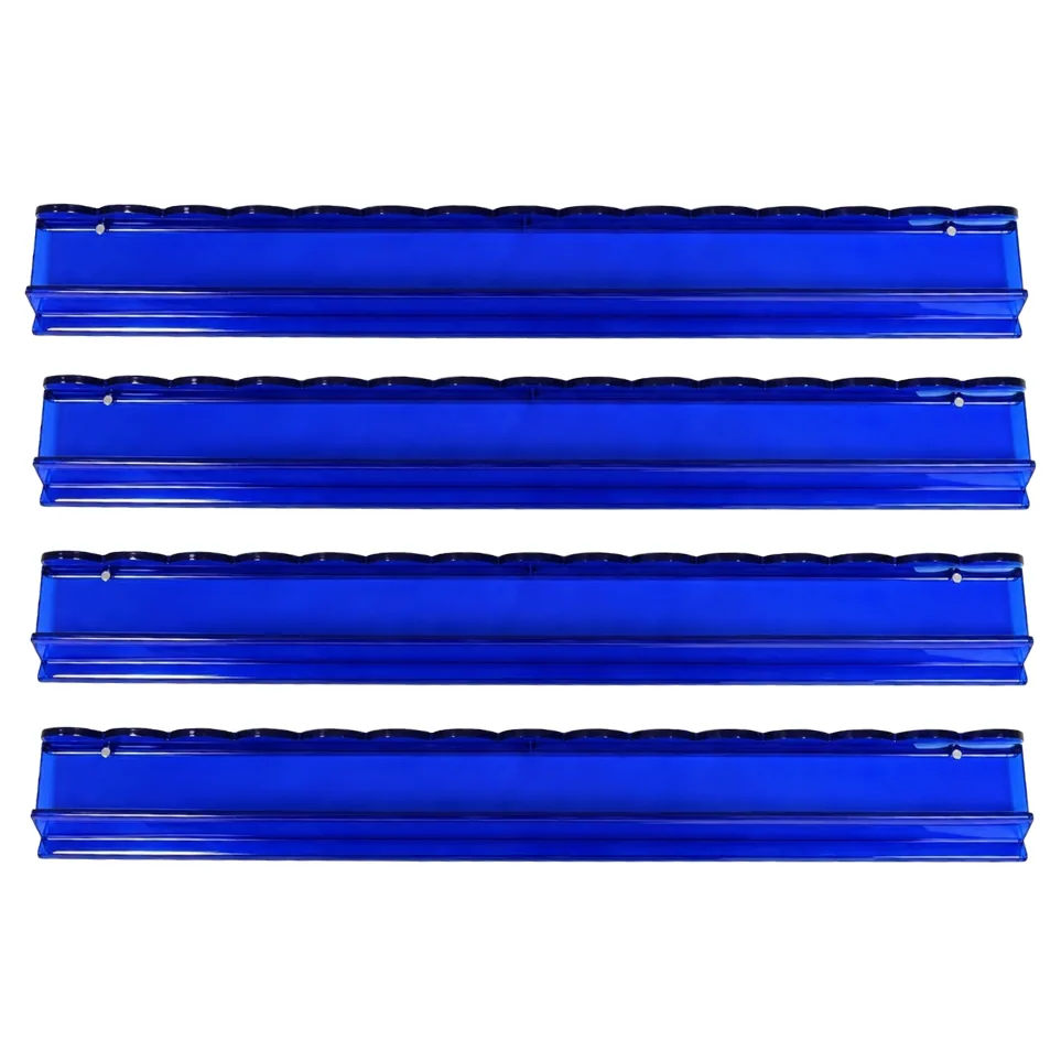 20" Blue Luxury Acrylic Scalloped Mahjong Rack & Pusher