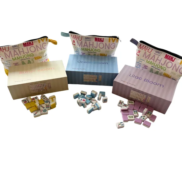 Mahjong Studios – American Mahjong Tile Set Yellow Lilac Ocean Blue