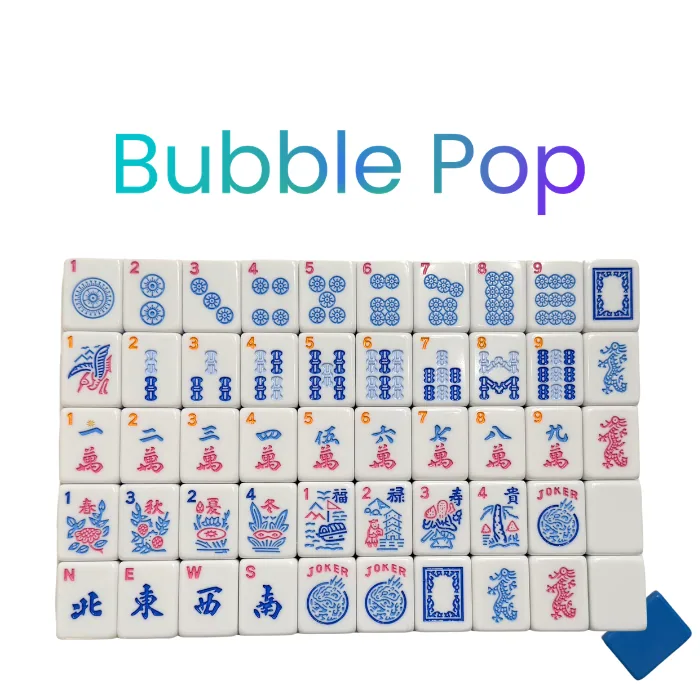 Mahjong Tiles - Bubble Pop – American Mahjong Tile Set (166 Tiles) 2-Color Blue