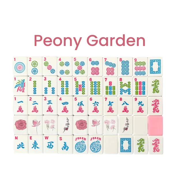 Mahjong Studios – Peony Garden American Mahjong Tile Set (160 Tiles)
