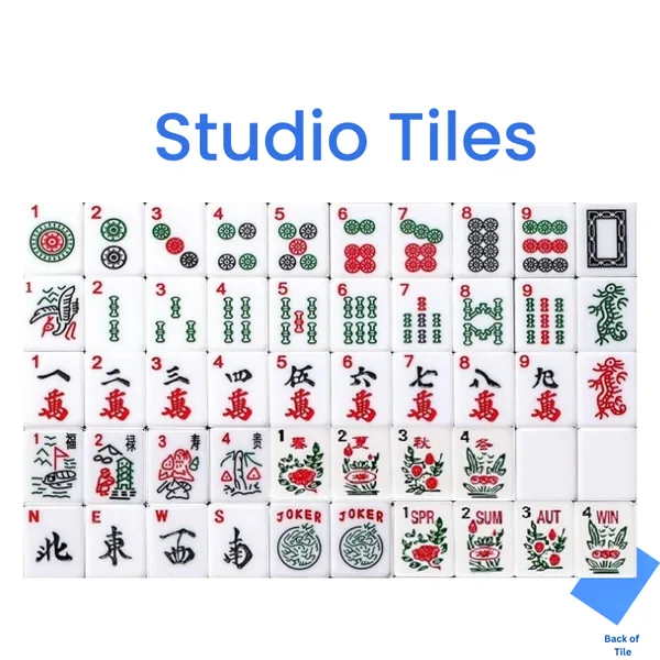 Mahjong Studios – American Mahjong Tile Set (166 Tiles) 2-Color Blue, Studio Tiles