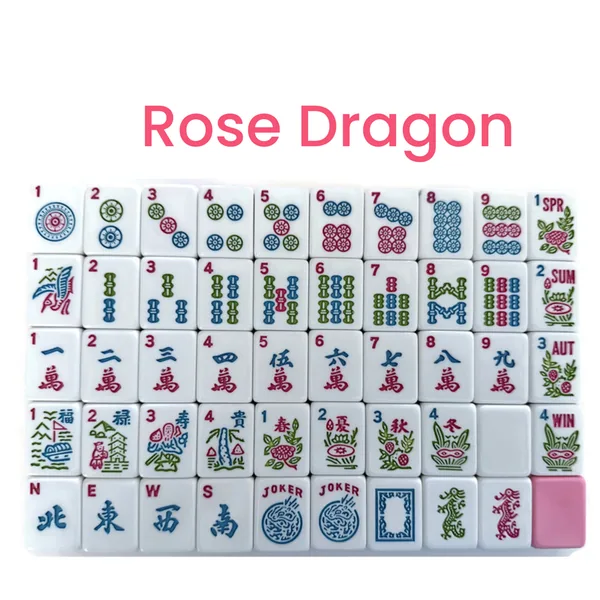 Mahjong Studios – Rose Dragon American Mahjong Tile Set (166 Tiles)
