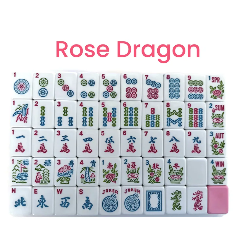 Mahjong Studios – Rose Dragon American Mahjong Tile Set (166 Tiles)