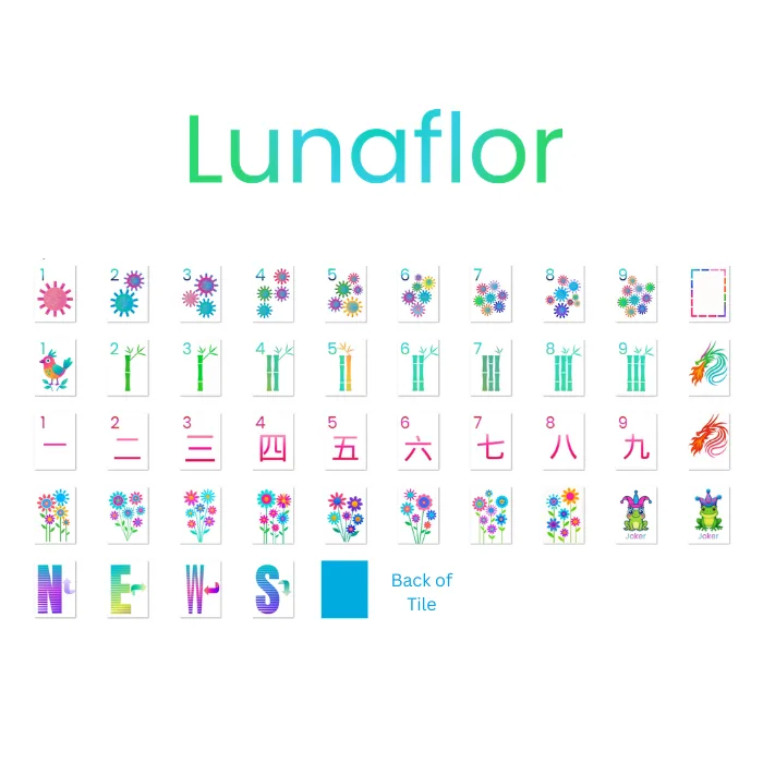 Lunaflor Mahjong Tiles - 160 American Mahjong Tiles