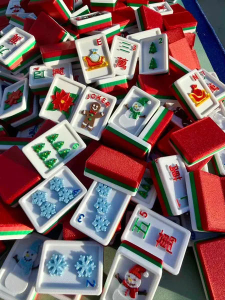 Travel Mahjong Tiles - Christmas