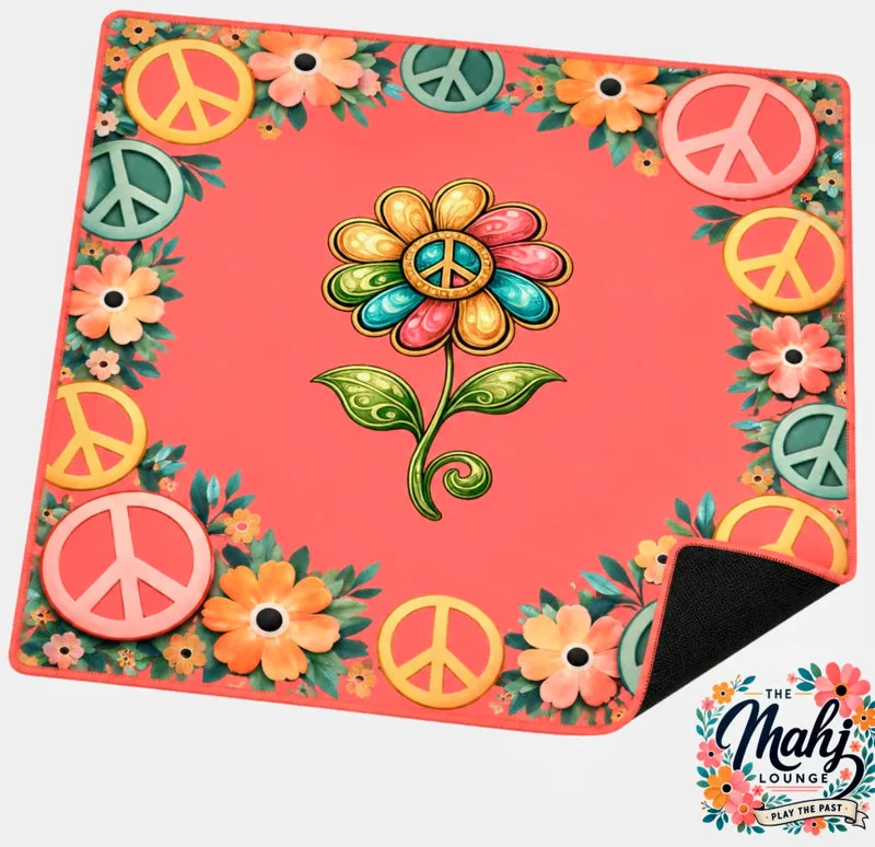 Retro Peace Flower Mahjong Mat