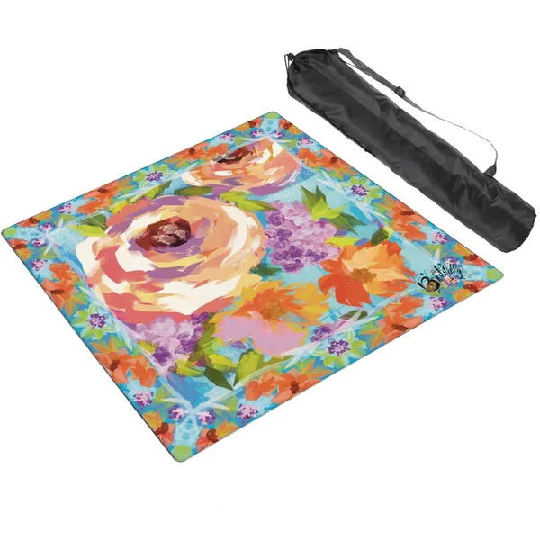 Bold Floral Thickened Mahjong Mat SleekSurface (Ship Rolled Up)