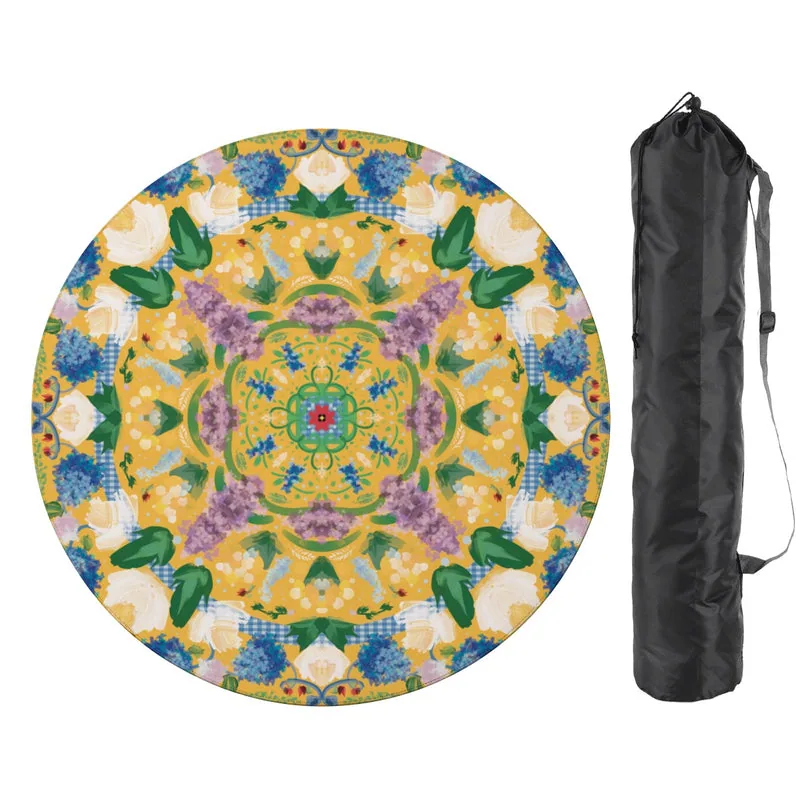 Yellow Secret garden Round Mahjong Mat IMG7972
