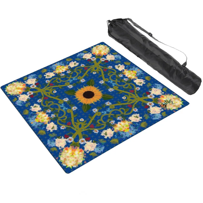 Mahjong Mat SleekSurface Blue sunflower