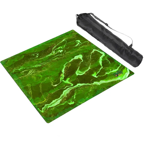 Mahjong Mat SleekSurface Geode series blue gold vein GeodeSeries1 green