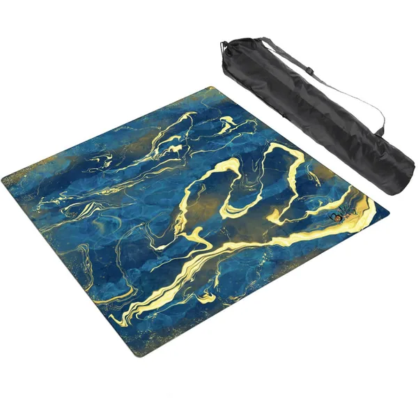 Mahjong Mat SleekSurface Geode series blue gold vein