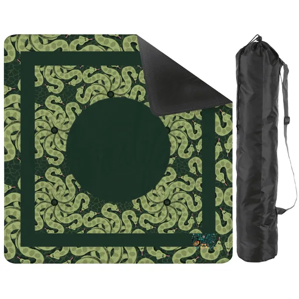 Green grass snake Custom Mahjong Mat 31.5"x31.5" (Ship Rolled up)