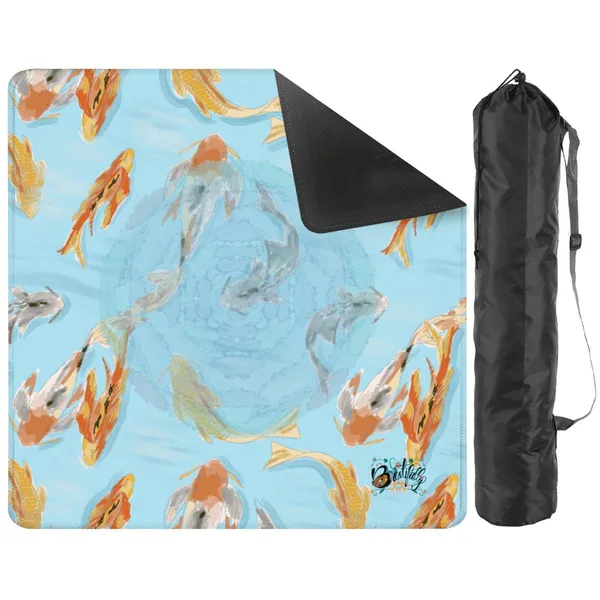 Koi fish pond Mahjong Mat 31.5"x31.5" (Ship Rolled up)