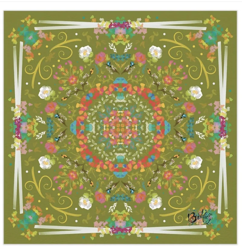 33.5” textured leatherette mahjong mat with bag-Spring Green