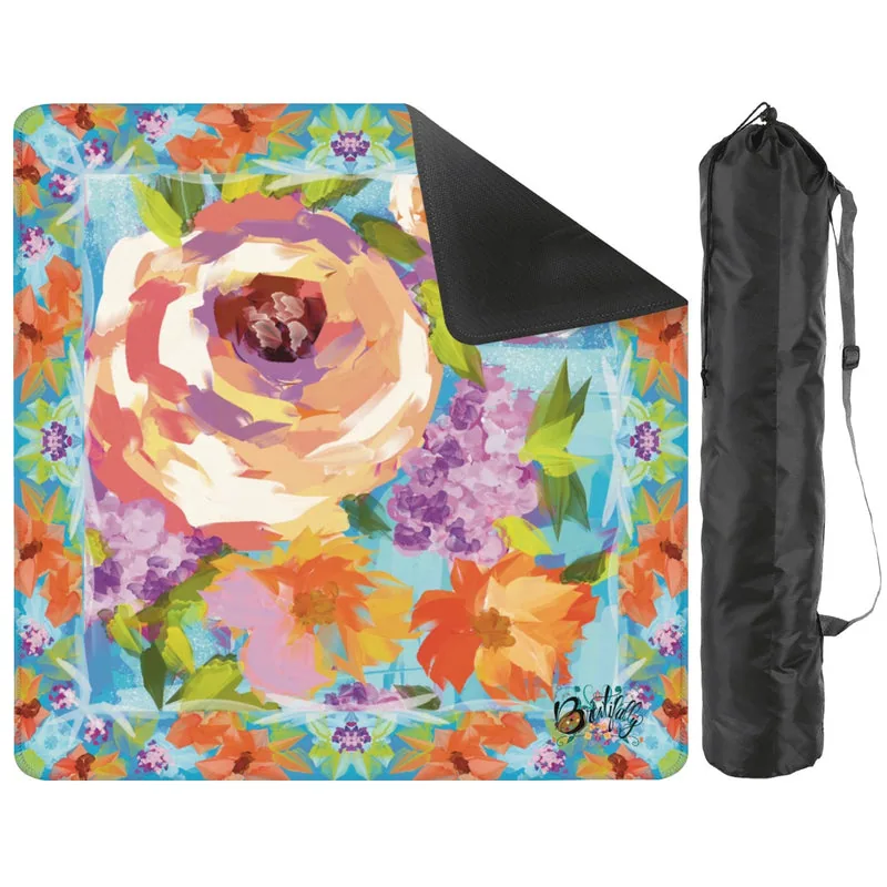 Bold Floral Mini Mahjong Mat 20.9"x20.9" (Ship Rolled up)
