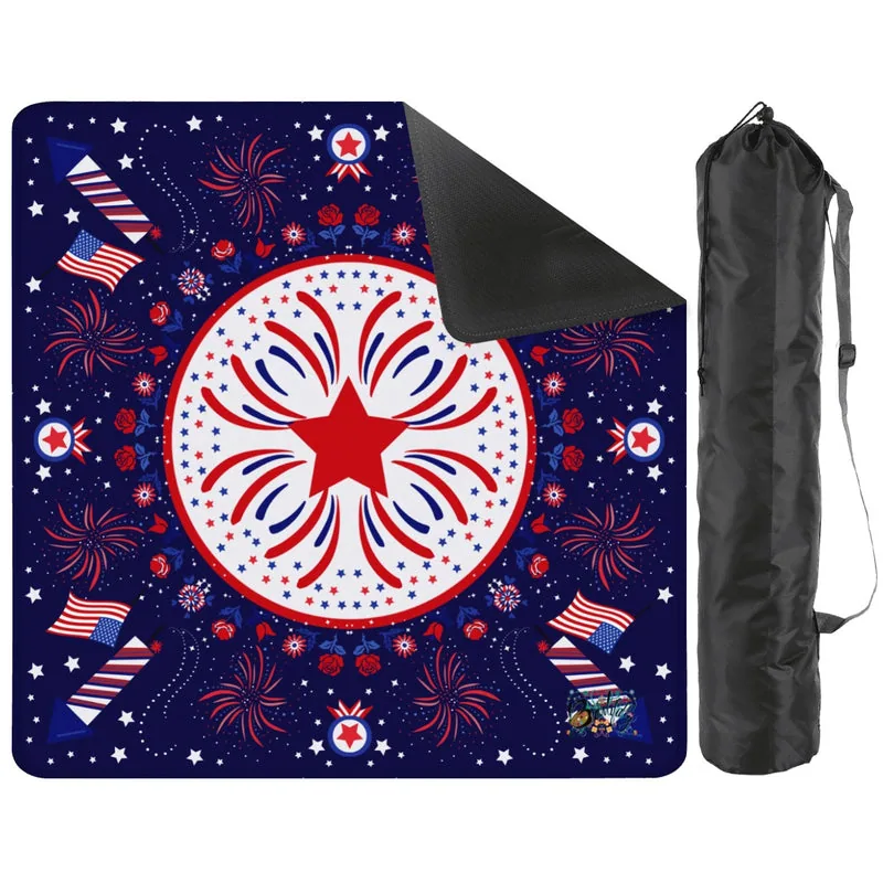 Patriotic with flags Mahjong Mat 31.5"x31.5" (Ship Rolled up)