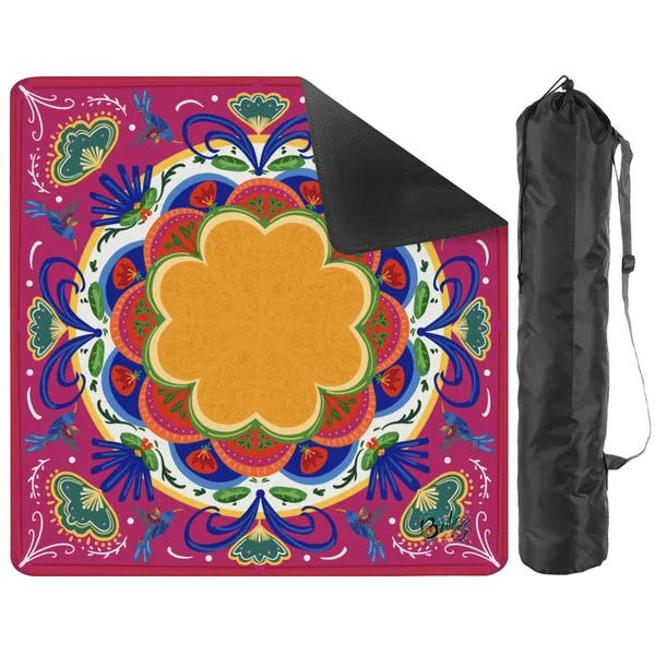 Folk Art- Choice of colorway Mini Travel Mahjong Mat 20.9"x20.9" (Ship Rolled up)