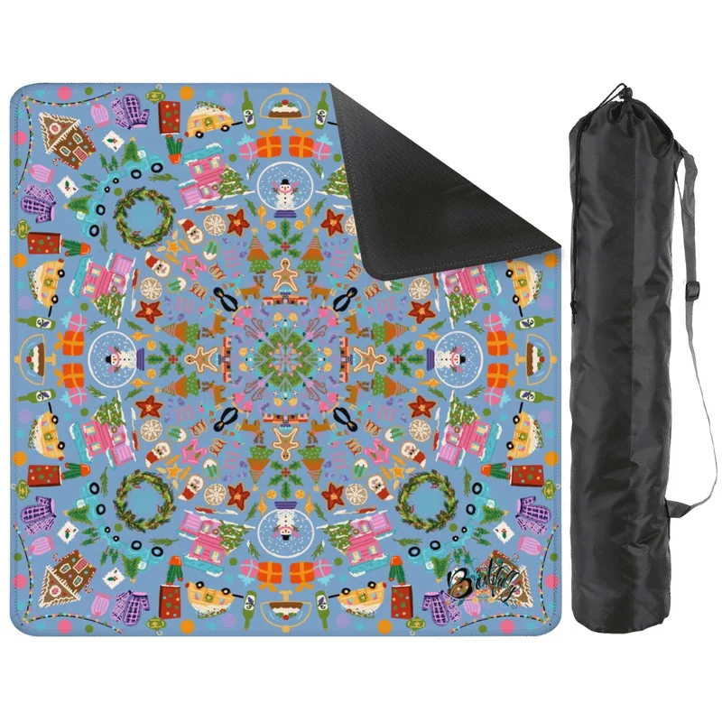 Folk Art Christmas series Mahjong Mat 31.5"x31.5" (Ship Rolled up)