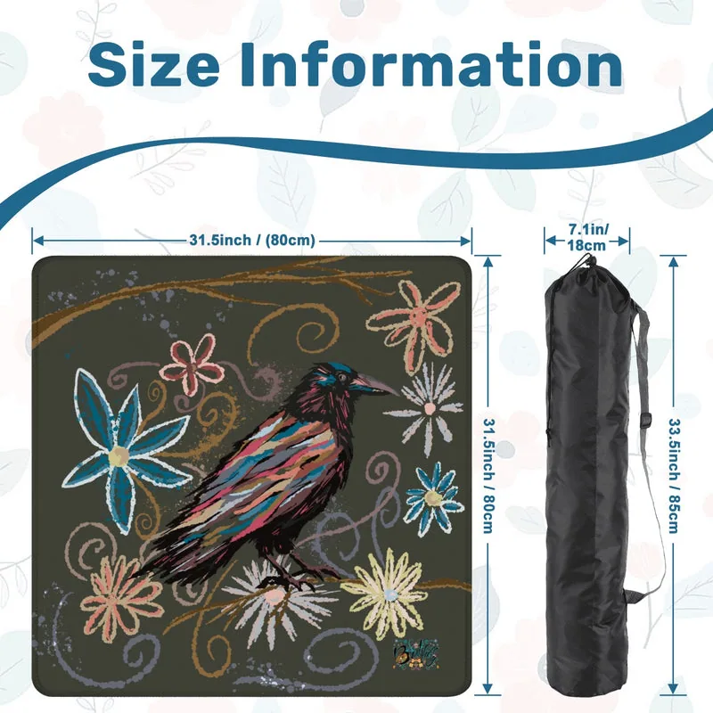 Raven-Mahjong Mat 31.5"x31.5" (Ship Rolled up)