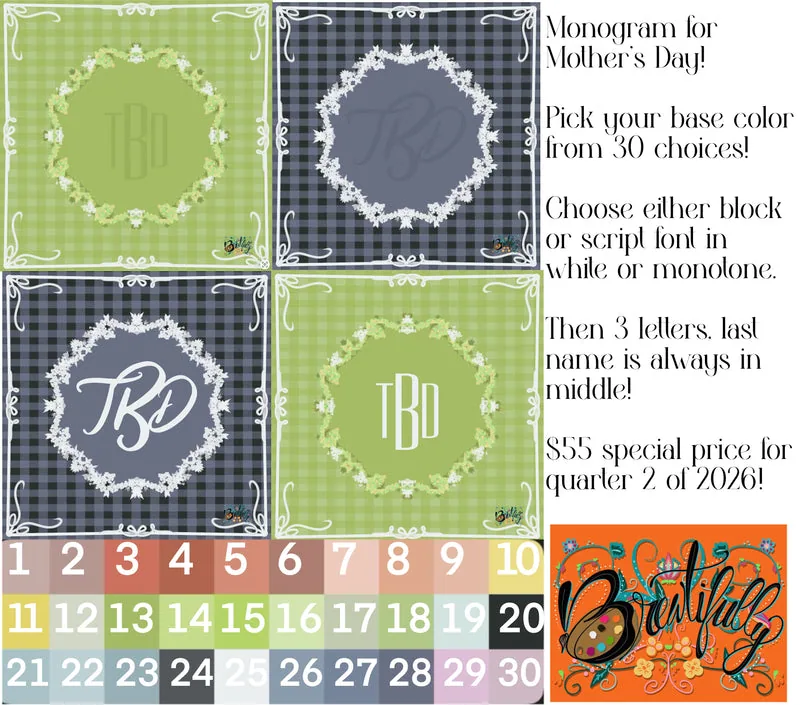2026 Summer Special Mat- Monogram personalization