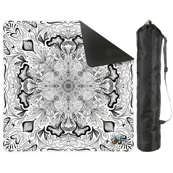 Black on white bandana Mini Travel Mahjong Mat 20.9"x20.9" (Ship Rolled up)