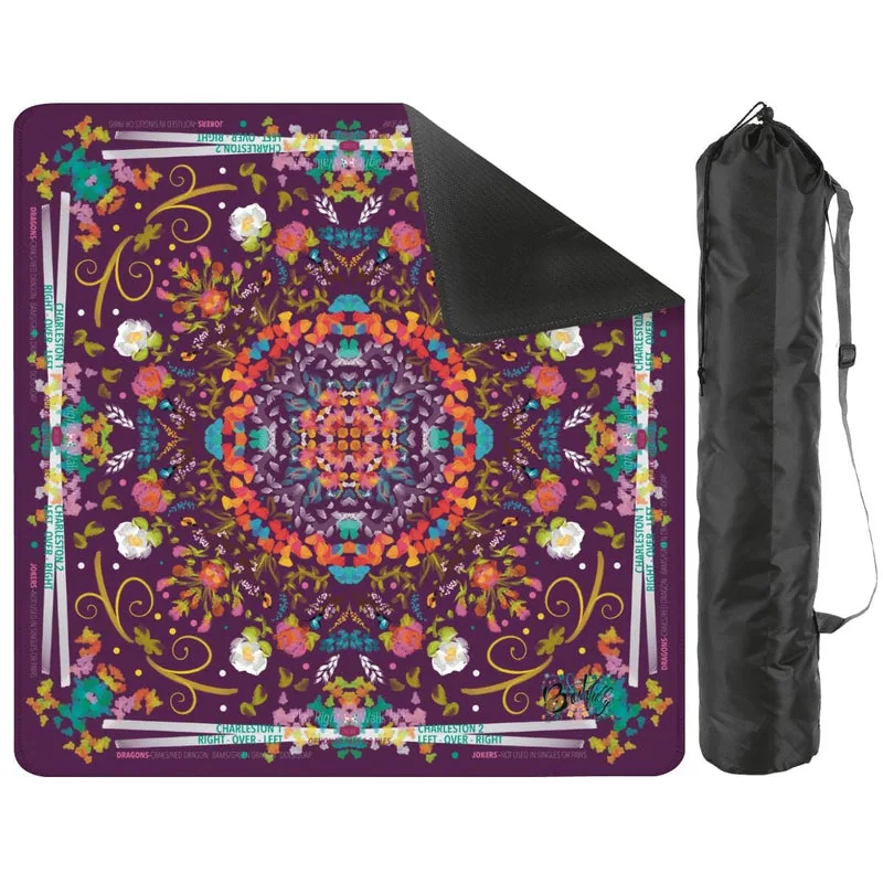 Summer on Magenta Mini Travel Mahjong Mat 20.9"x20.9" (Ship Rolled up)