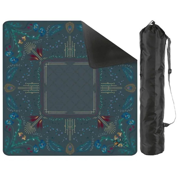 Roaring 20’s on Teal Mini Mahjong Mat 20.9"x20.9" (Ship Rolled up)