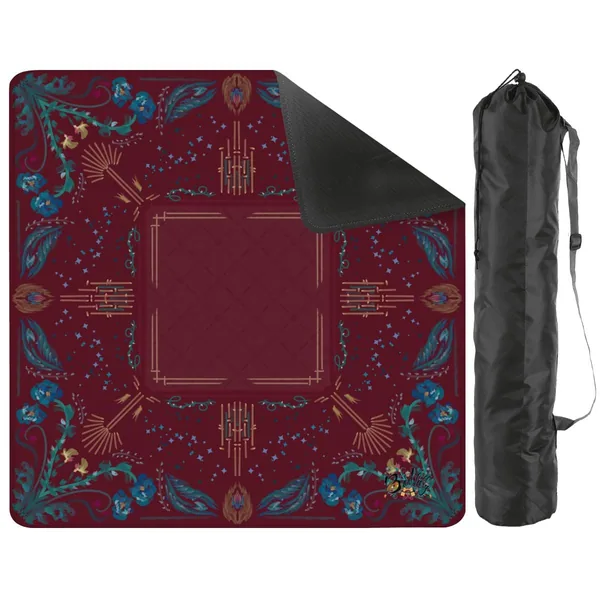 Roaring 20’s-burgundy- Mini Travel Mahjong Mat 20.9"x20.9"