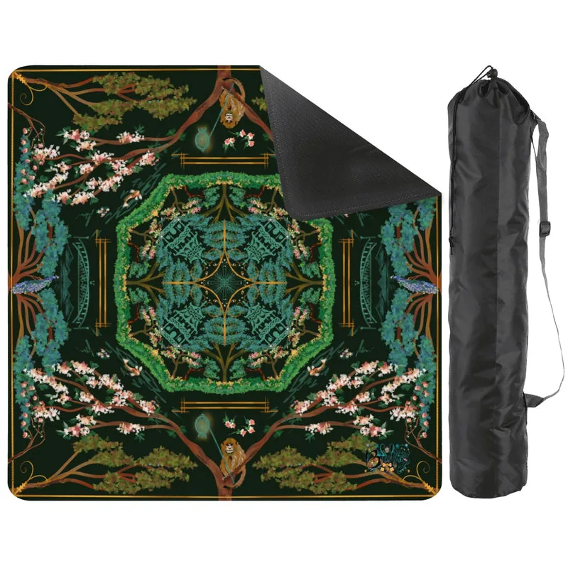 Chinoiserie in Midnight- Mahjong Mat 31.5"x31.5" (Ship Rolled up)