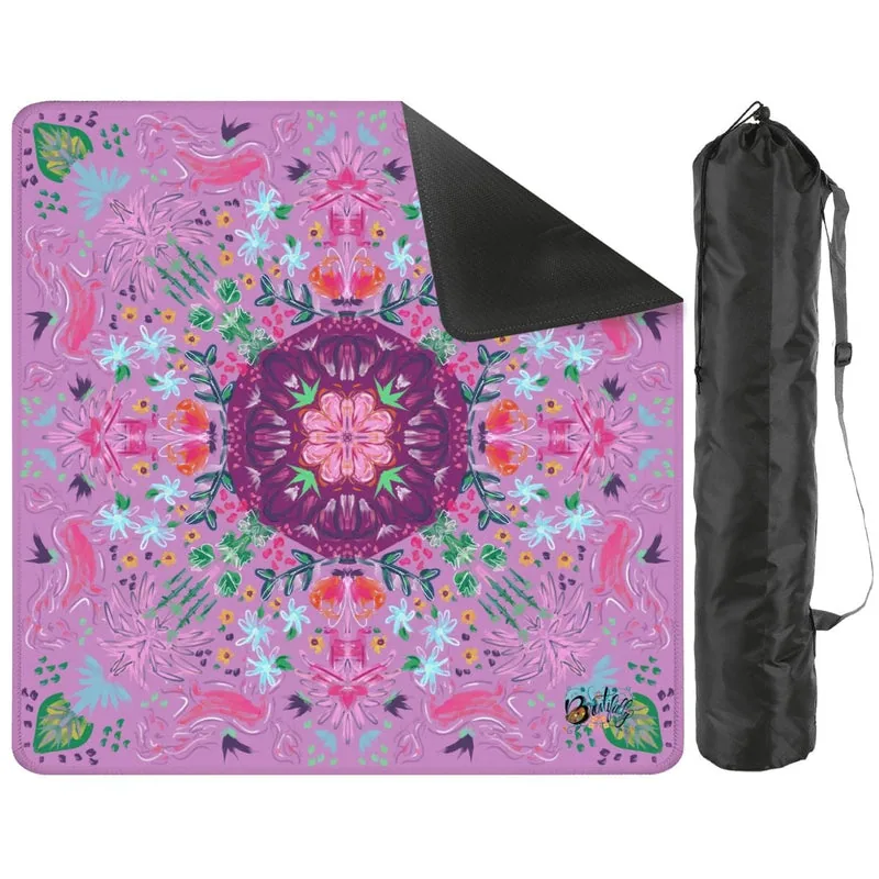 Mahjong Mat Year of the Horse on Pink 31.5"x31.5" (Ship Rolled up)