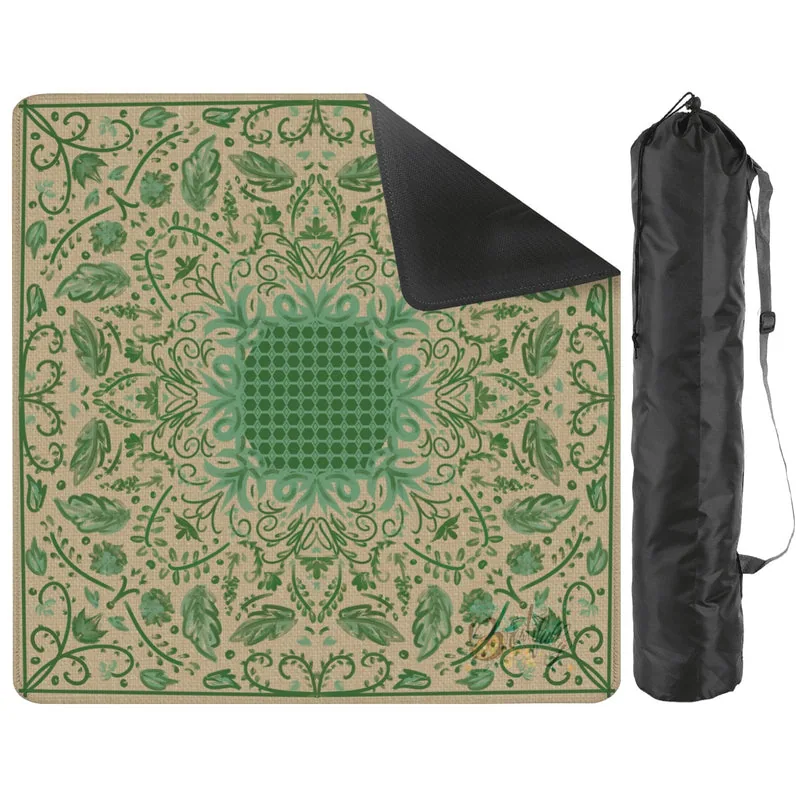 Mini Travel - Green texture design Mahjong Mat 20.9"x20.9" (Ship Rolled up)