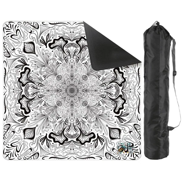 Black in White- Mahjong Mat 31.5"x31.5" (Ship Rolled up)