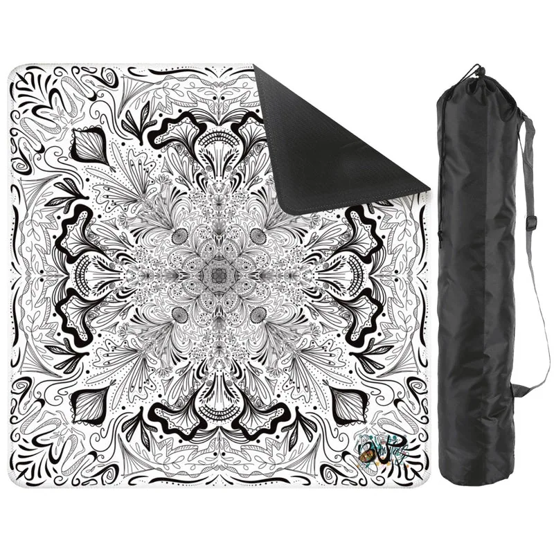 Black in White- Mahjong Mat 31.5"x31.5" (Ship Rolled up)