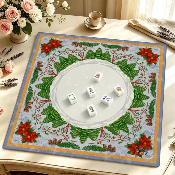 Mahjong Mat SleekSurface (Made in USA) Winter Vaca