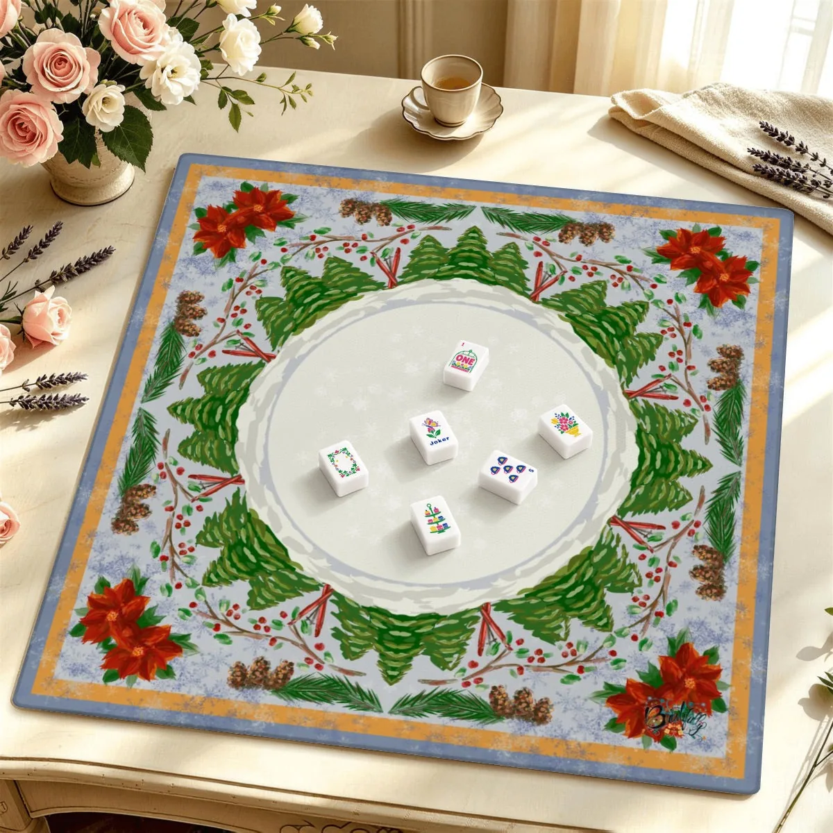 Mahjong Mat SleekSurface (Made in USA) Winter Vaca