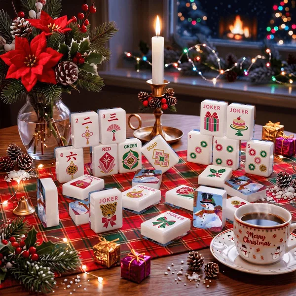 Snowman Stories Glam Holiday Christmas Mahjong Tiles