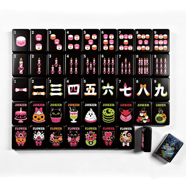 Paws, paws, paws Gothic Dessert Halloween Mahjong Tiles Single Layer